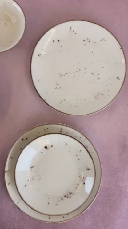 Rustic Beige 24-Piece Dinner Set – A Touch of Natural Elegance