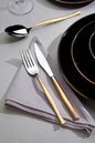 ZARIF Gold Sandblast Cutlery Set - Boxed Wood - 89 Pieces